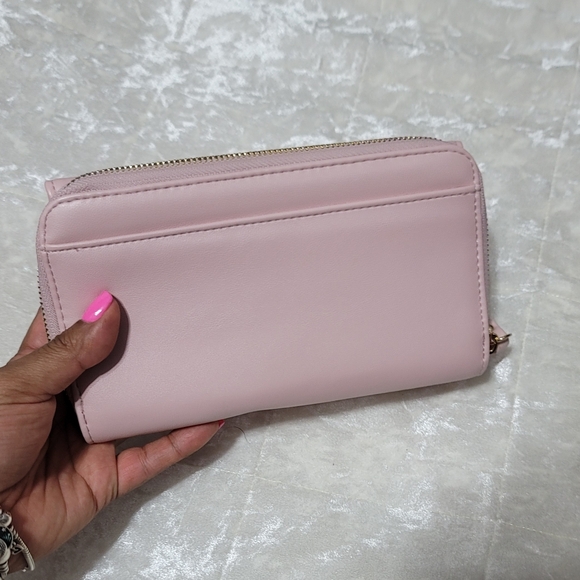 NWOT Time And Tru Pink Vegan Leather Wallet Wristlet - Picture 2 of 8